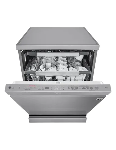 LG QuadWash DF587HVS Lavastoviglie libera installazione Serie 5, Classe A-10%, 14 coperti, Vapore, Wi-Fi, Grigia