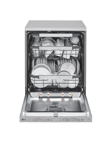 LG QuadWash DF587HVS Lavastoviglie libera installazione Serie 5, Classe A-10%, 14 coperti, Vapore, Wi-Fi, Grigia