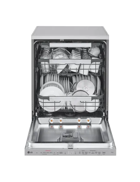 LG QuadWash DF587HVS Lavastoviglie libera installazione Serie 5, Classe A-10%, 14 coperti, Vapore, Wi-Fi, Grigia