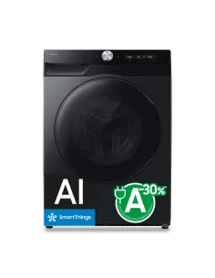 Samsung Series 9 WD6400H Cl.A D 9 6 kg Nero lavasciuga Libera installazione Caricamento frontale Bianco