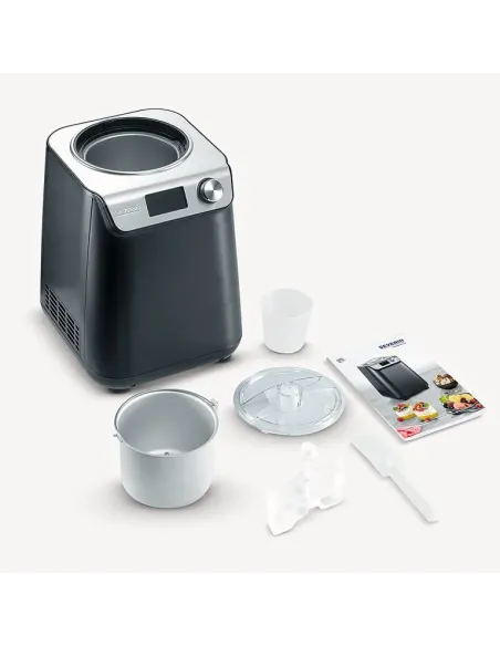 Severin EZ 7407 macchina per gelato Gelatiera compressore 1,2 L 135 W Nero, Acciaio inox