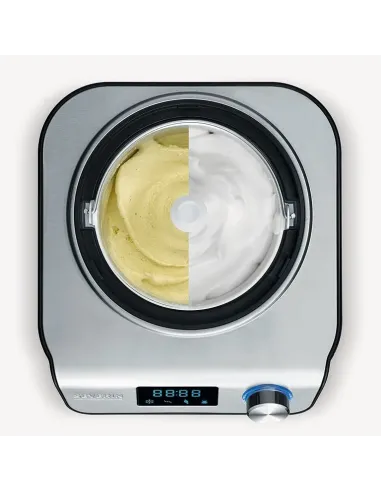 Severin EZ 7407 macchina per gelato Gelatiera compressore 1,2 L 135 W Nero, Acciaio inox