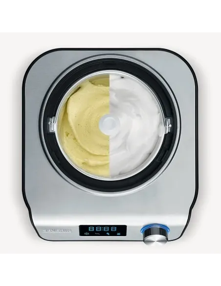 Severin EZ 7407 macchina per gelato Gelatiera compressore 1,2 L 135 W Nero, Acciaio inox
