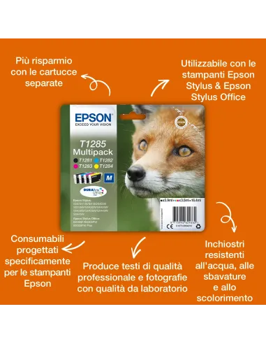 Epson Fox Multipack 4 colori DURABrite Volpe T1285