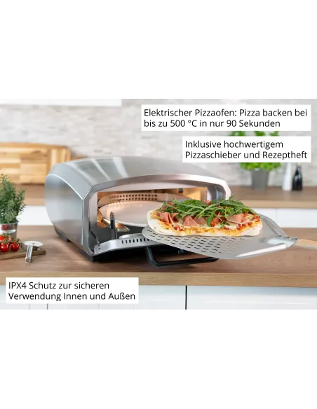 Unold Pizzaofen Enzo 68916 macchina e forno per pizza 1 pizza(e) 2100 W Acciaio inox
