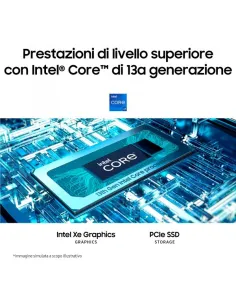 Samsung Galaxy Book3 e' un notebook con processore Intel Core i7-1355U, 16GB di RAM e SSD da 512GB